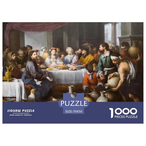 The Marriage Feast at Cana Hölzerne Puzzles Wasserfest 1000-teiliges Puzzle Geschenke Für Erwachsene Herausfordernd Und Knifflig Lernspiele von YTPONBCSTUG