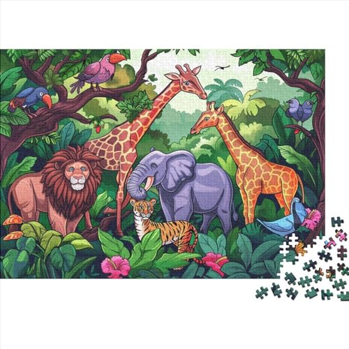 Tierwelt Puzzles 500 Teile Für Erwachsene|Tiere Zeichentrickfilm| 500 Teile Holzpuzzle Lernspiele Heimdekoration Puzzle 500pcs (52x38cm) von YTPONBCSTUG