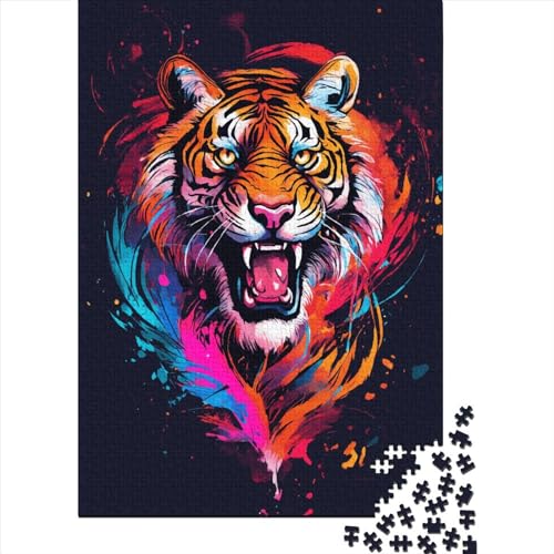 Tiger 300 Stück Erwachsene Puzzles Tier Wildtiere Stil Puzzles,Puzzles 300 Stück Spiel Spielzeuge Familie Puzzles Geschenk 300pcs (40x28cm) von YTPONBCSTUG