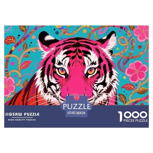 Tiger Hölzerne Puzzles Wasserfest 1000-teiliges Puzzle Für Erwachsene Unmöglich Herausfordernde Puzzlespiele von YTPONBCSTUG