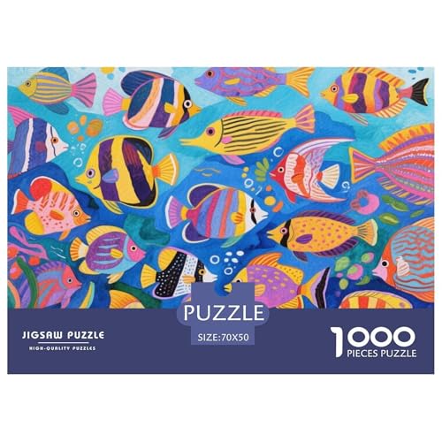 Tropical Fish Hölzerne Puzzles Wasserfest 1000-teiliges Puzzle Für Erwachsene Spaßzur Heimdekoration von YTPONBCSTUG