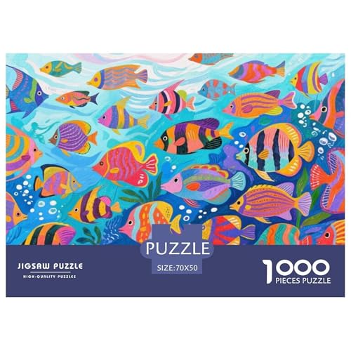 Tropische Fische Hölzerne Puzzles Wasserfest 1000-teiliges Puzzle Für Erwachsene Unmöglich Lernspiele von YTPONBCSTUG
