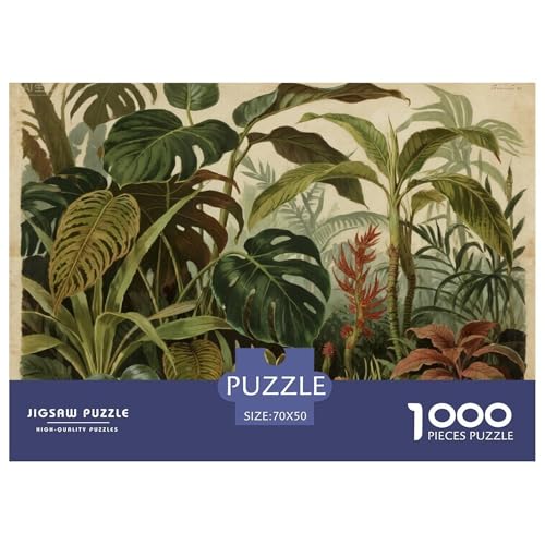 Tropische Pflanzen Hölzerne Puzzles Wasserfest 1000 Teile DIY- Puzzle Für Erwachsene Herausfordernd Und Knifflig Lernspiele von YTPONBCSTUG