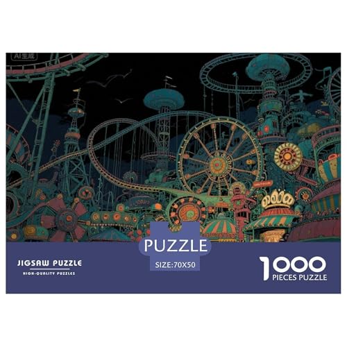 Vergnügungspark Hölzerne Puzzles Wasserfest 1000-teiliges Puzzle Für Erwachsene Bunt Lernspiele von YTPONBCSTUG