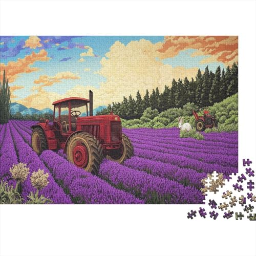 Vintage Tractors 1000 Teile Puzzle Nachhaltiges Puzzle Für Erwachsene | Hochwertige Umweltfreundliche Materialien |Geschenk Für Erwachsene|Summer Lavender 1000pcs (75x50cm) von YTPONBCSTUG