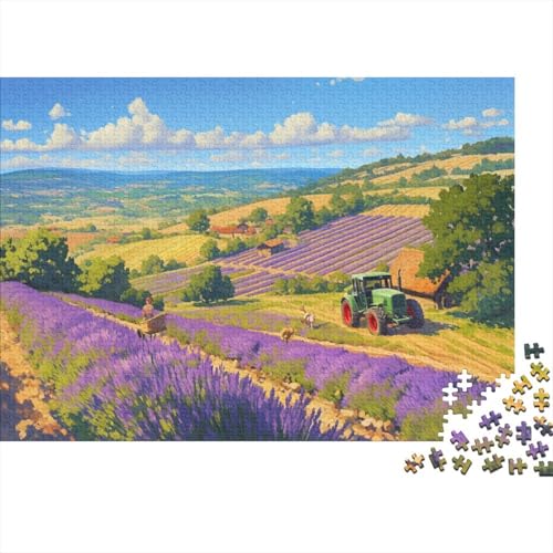 Vintage Tractors Puzzle 1000 Teile Erwachsene Summer Lavender Puzzles Für Erwachsene Lernspiel Herausforderungsspielzeug 1000-teilige Puzzles Für Erwachsene 1000pcs (75x50cm) von YTPONBCSTUG