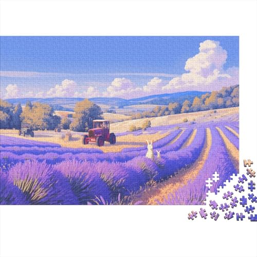 Vintage Tractors Puzzle 1000 Teile Erwachsene Summer Lavender Puzzles Für Erwachsene Lernspiel Herausforderungsspielzeug 1000-teilige Puzzles Für Erwachsene 1000pcs (75x50cm) von YTPONBCSTUG