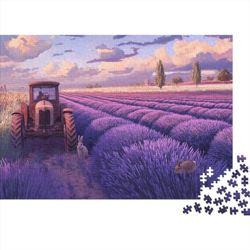 Vintage Tractors Puzzles Für Erwachsene Summer Lavender Style 1000 Stück Puzzles Für Erwachsene Herausforderndes Spiel 1000pcs (75x50cm) von YTPONBCSTUG