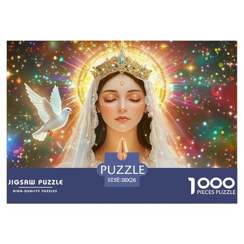 Virgin Mary Hölzerne Puzzles Wasserfest 1000 Teile DIY- Puzzle Für Erwachsene Bunt Puzzle Zur Heimdekoration​ von YTPONBCSTUG