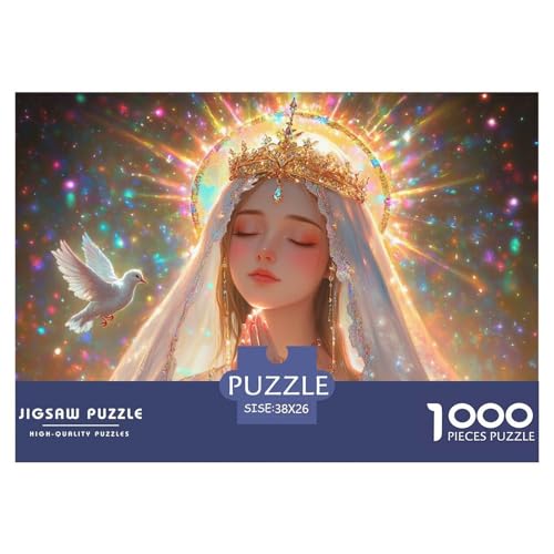 Virgin Mary Hölzerne Puzzles Wasserfest 1000 Teile DIY- Puzzle Für Erwachsene Herausfordernd Und Knifflig Lernspiele​ von YTPONBCSTUG