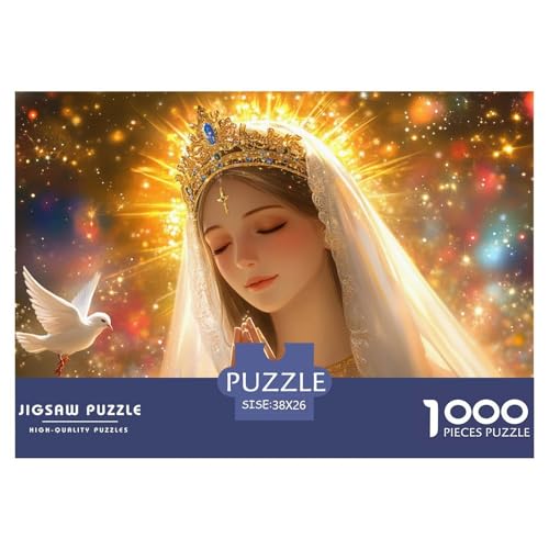 Virgin Mary Hölzerne Puzzles Wasserfest 1000-teiliges Puzzle Für Erwachsene Bunt Lernspiele​ von YTPONBCSTUG