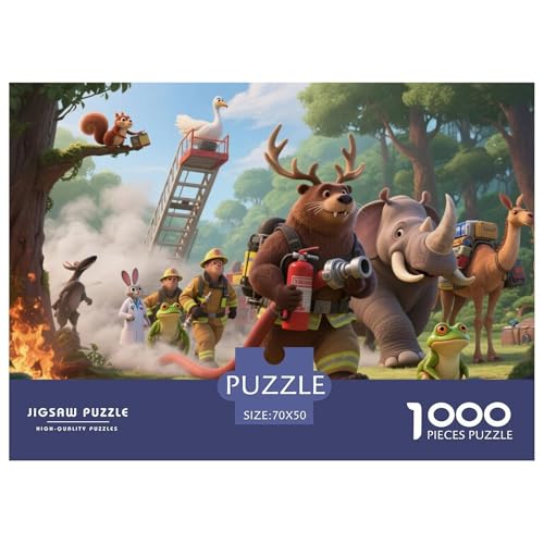 Waldfeuerwehr Hölzerne Puzzles Wasserfest 1000-teiliges Puzzle Für Erwachsene Unmöglich Lernspiele von YTPONBCSTUG