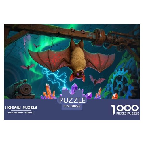 Walisische Grubenfledermäuse Hölzerne Puzzles Wasserfest 1000 Teile DIY- Puzzle Für Erwachsene Bunt Herausfordernde Puzzlespiele von YTPONBCSTUG