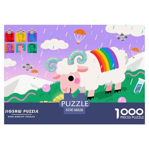 Walisisches Bergschaf Hölzerne Puzzles Wasserfest 1000 Teile DIY- Puzzle Für Erwachsene Bunt Lernspiele von YTPONBCSTUG