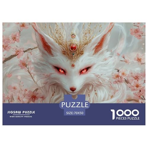 White Fox with Nine Tails Hölzerne Puzzles Wasserfest 1000 Teile DIY- Puzzle Geschenke Für Erwachsene Bunt Herausfordernde Puzzlespiele​ von YTPONBCSTUG