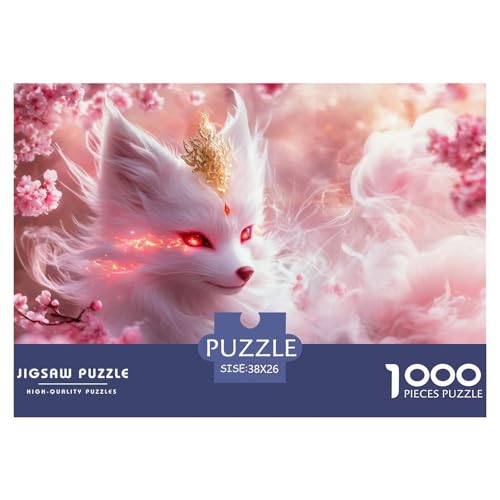 White Fox with Nine Tails Hölzerne Puzzles Wasserfest 1000 Teile DIY- Puzzle Geschenke Für Erwachsene Bunt Puzzle Zur Heimdekoration​ von YTPONBCSTUG