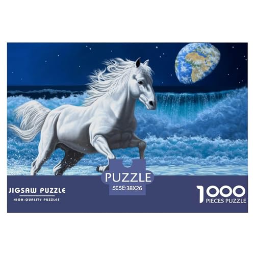 White Horse Hölzerne Puzzles Wasserfest 1000-teiliges Puzzle Für Erwachsene Spaß Lernspiele​ von YTPONBCSTUG