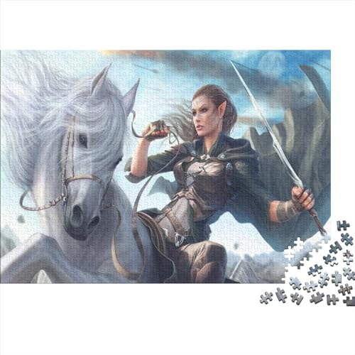 White Horse Puzzles 500 Teile Für Erwachsene|Animals| 500 Teile Holzpuzzle Lernspiele Heimdekoration Puzzle 500pcs (52x38cm) von YTPONBCSTUG