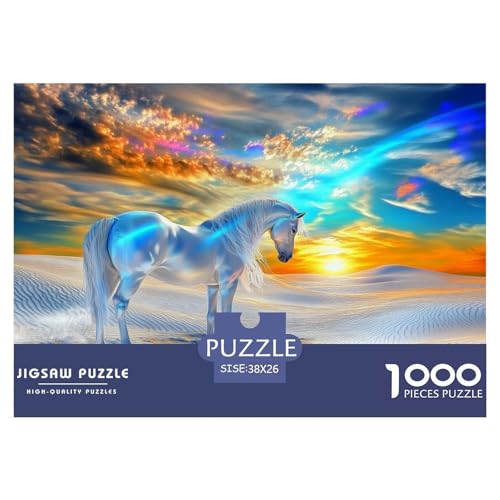 White Horses Hölzerne Puzzles Wasserfest 1000 Teile DIY- Puzzle Für Erwachsene Herausfordernd Und Knifflig Herausfordernde Puzzlespiele​ von YTPONBCSTUG
