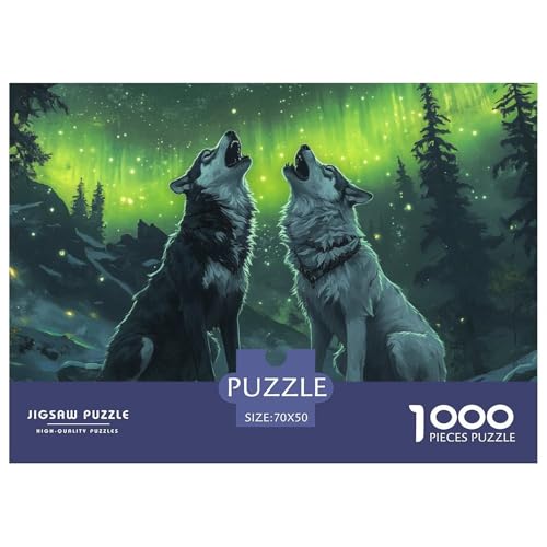 White and Black Wolves-Aurora Borealis Hölzerne Puzzles Wasserfest 1000 Teile DIY- Puzzle Für Erwachsene Unmöglich Lernspiele White and Black Wolves-Aurora Borealis Hölzerne Puzzles Wasserfest 1000 Teile DIY- Puzzle Für Erwachsene Unmöglich Lernspiele von YTPONBCSTUG