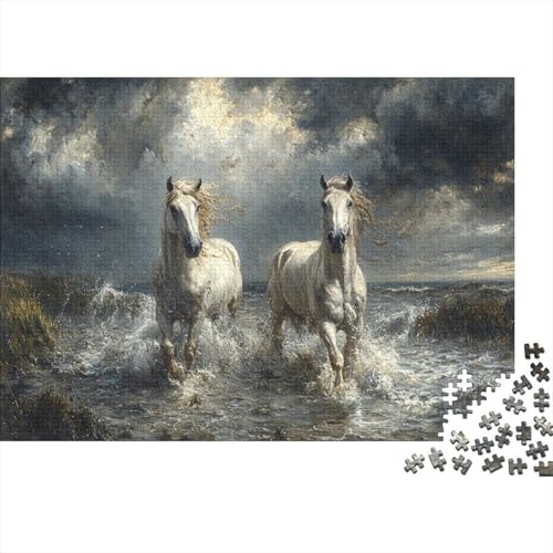 Wild-maned Horses Puzzles Für Erwachsene Romanticism Storm Style 1000 Stück Puzzles Für Erwachsene Herausforderndes Spiel 1000pcs (75x50cm) von YTPONBCSTUG
