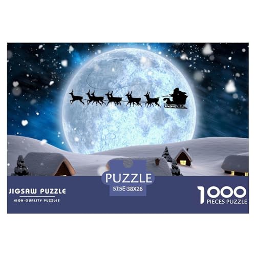 Winter-Santa Claus Hölzerne Puzzles Wasserfest 1000 Teile DIY- Puzzle Geschenke Für Erwachsene Herausfordernd Und Knifflig Puzzle Zur Heimdekoration​ von YTPONBCSTUG