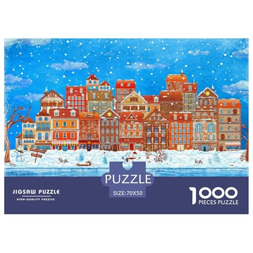 Winter Snow Hölzerne Puzzles Wasserfest 1000 Teile DIY- Puzzle Für Erwachsene Spaß Herausfordernde Puzzlespiele​ von YTPONBCSTUG