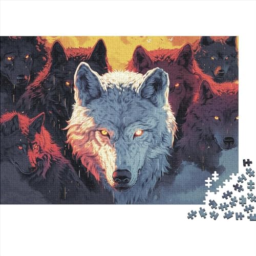 Wolf 1000 Teile Puzzle Nachhaltiges Puzzle Für Erwachsene | Hochwertige Umweltfreundliche Materialien |Geschenk Für Erwachsene|Tier Zeichentrickfilm 1000pcs (75x50cm) von YTPONBCSTUG