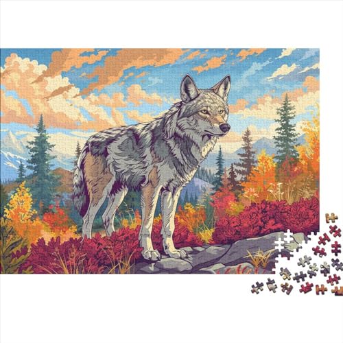 Wolf 500 Teile Puzzle Nachhaltiges Puzzle Für Erwachsene | Hochwertige Umweltfreundliche Materialien |Geschenk Für Erwachsene|Tier Zeichentrickfilm 500pcs (52x38cm) von YTPONBCSTUG