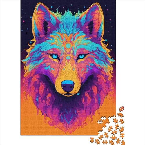 Wolf Puzzle,1000 Teile Puzzle Tier Wildtiere,Erwachsene Puzzlespiel,Weihnachts-/Neujahrsgeschenk,Puzzle-Spielzeug Für Dekorative Malerei 1000pcs (75x50cm) von YTPONBCSTUG