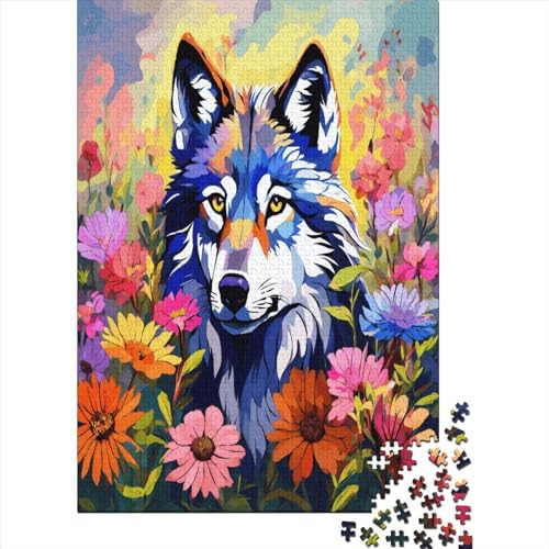 Wolf Puzzle 500 Teile Erwachsene Tier Wildtiere Puzzles Für Erwachsene Lernspiel Herausforderungsspielzeug 500-teilige Puzzles Für Erwachsene 500pcs (52x38cm) von YTPONBCSTUG