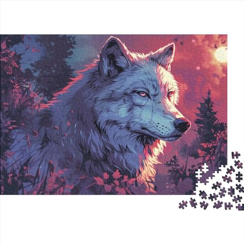 Wolf Puzzles 500 Teile Für Erwachsene|Tier Zeichentrickfilm| 500 Teile Holzpuzzle Lernspiele Heimdekoration Puzzle 500pcs (52x38cm) von YTPONBCSTUG