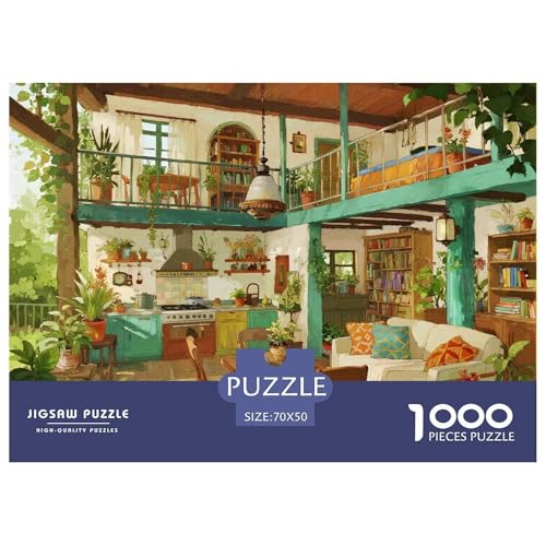 Zimmer Hölzerne Puzzles Wasserfest 1000-teiliges Puzzle Für Erwachsene Herausfordernd Und Knifflig Lernspiele von YTPONBCSTUG
