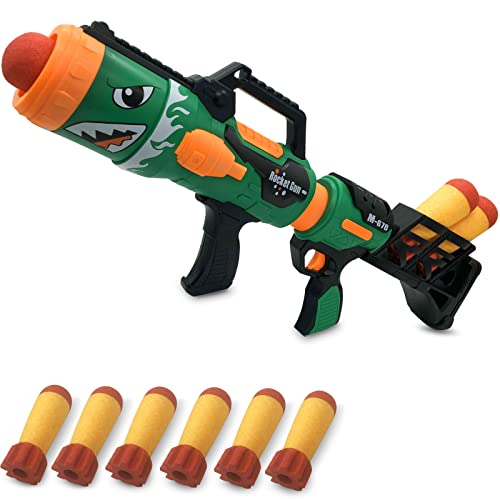 Spielzeug-Raketenwerfer – feuert Schaumstoffraketen ab. Enthält 6 Raketen, die mit RL Blaster kompatibel sind – Schießspiel-Spielzeug-Air-Power-Blaster-Pistole für Jugendliche und Erwachsene von YTSWELE