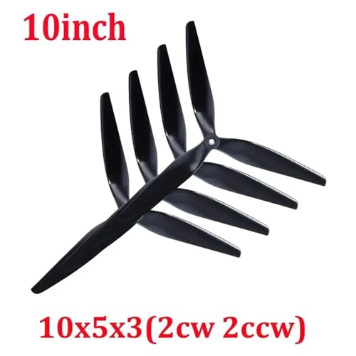 4pcs 10x5x3 9x5x3 1050 9050 10 Zoll 9 Zoll 8 Zoll 3 Tri Schwarz Carbon verstärkte Nylonpropeller, kompatibel mit Makroquad -Drohnen(4pcs 10X5X3 10 inch) von YTrBXZ