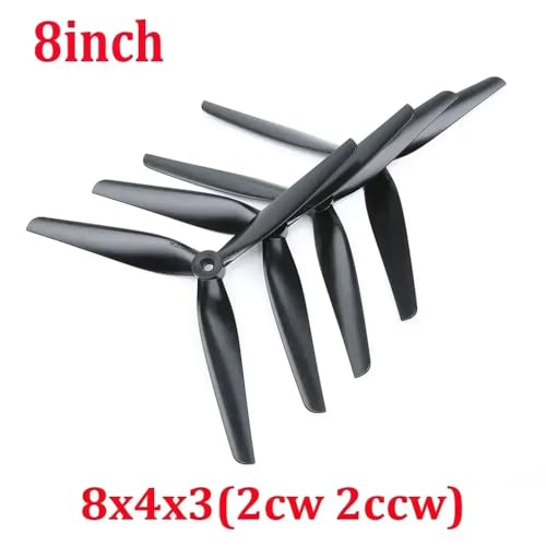4pcs 10x5x3 9x5x3 1050 9050 10 Zoll 9 Zoll 8 Zoll 3 Tri Schwarz Carbon verstärkte Nylonpropeller, kompatibel mit Makroquad -Drohnen(4pcs 8X4X3 8 inch) von YTrBXZ