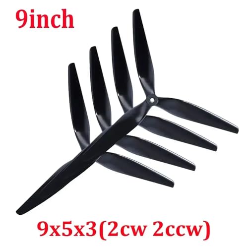 4pcs 10x5x3 9x5x3 1050 9050 10 Zoll 9 Zoll 8 Zoll 3 Tri Schwarz Carbon verstärkte Nylonpropeller, kompatibel mit Makroquad -Drohnen(4pcs 9X5X3 9 inch) von YTrBXZ