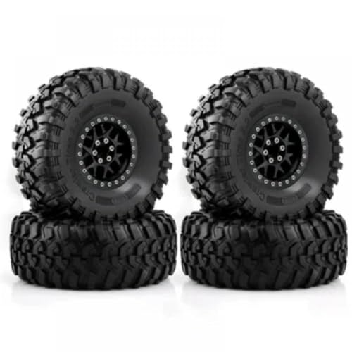 Metall Beadlock Wheel Rand Tire Set 2,2 Zoll 135 mm kompatibel mit 1/10 RC Crawler Cars Wraith RR10 YK4082 YK4083(Black B) von YTrBXZ