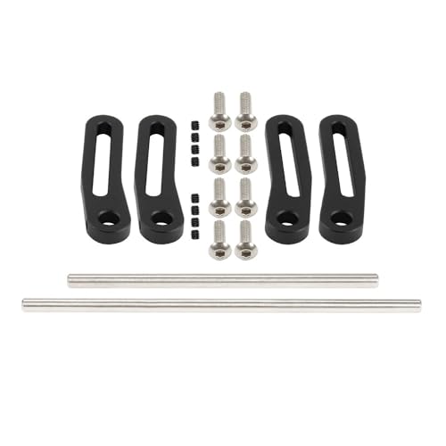 Modulare Aluminium vordere und hintere Bullenstangen Stoßfänger Upgrade -Teile kompatibel mit 1 10 -Skala RC Crawler Rigs Power Wagon Modellzubehör(Black Set) von YTrBXZ