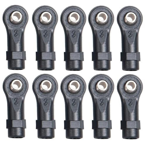 YTrBXZ 10 pcs Kunststoffkugel Kopf gerade Stangenenden kompatibel mit 1 10 -Skala RC Crawler Car Upgrade Teile Zubehör Kompatibel mit TRX 4 -Modelle(A 10PCS) von YTrBXZ