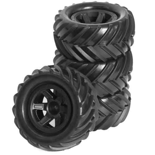 YTrBXZ 4 Stück 90 mm RC Buggy-Reifen mit 12 mm Sechskant, kompatibel mit E-Revo 16207 16208 16101 1/16 Upgrade-Teilen von YTrBXZ