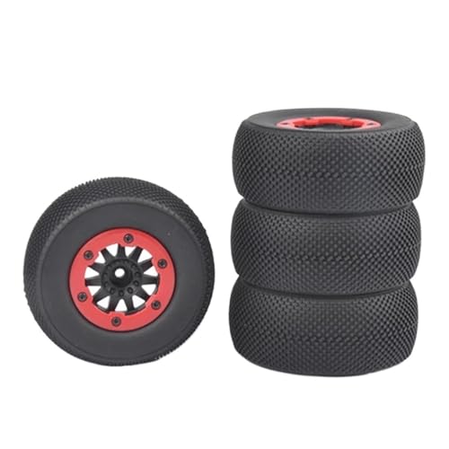 YTrBXZ 4 Stück Bead-Lock-Reifen und Felgen im Maßstab 1:10 mit 12-mm-Sechskant, kompatibel mit Short-Course-RC-Car-Racing-Zubehör von YTrBXZ