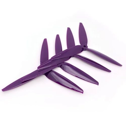 YTrBXZ 4pcs 7040 7 Zoll 3 Propeller -Set CW CCW kompatibel mit 7 -Zoll -Rahmen Racing Drone Quadcopter DIY -Teile Kompatibel mit RC -Modelle(4Pcs 7040 Purple) von YTrBXZ