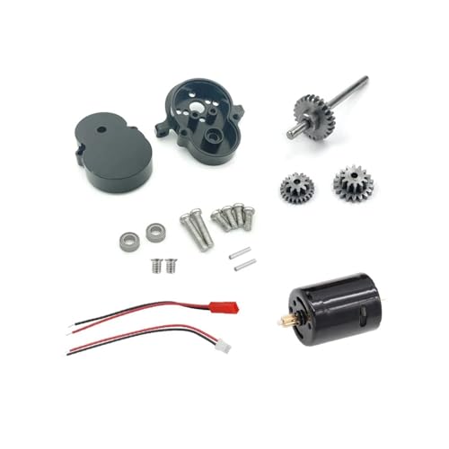 YTrBXZ D12 D42 1/10 skalieren RC -Auto -Ersatzmetallgetriebe Stahl Zahnrad und 370 Pinselmotor Set kompatibel mit 110 -Skala -Fernbedienungsfahrzeugen(Black) von YTrBXZ
