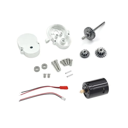 YTrBXZ D12 D42 1/10 skalieren RC -Auto -Ersatzmetallgetriebe Stahl Zahnrad und 370 Pinselmotor Set kompatibel mit 110 -Skala -Fernbedienungsfahrzeugen(Silver) von YTrBXZ