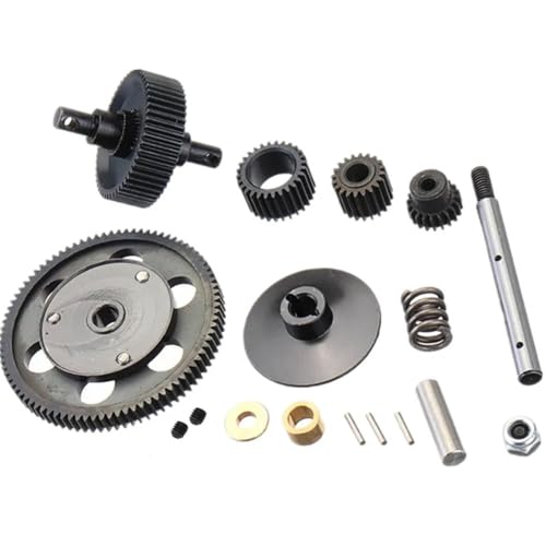 YTrBXZ Spiral Metall Schneiden Stahl Getriebe Getriebe Set 87T 22T Kompatibel Mit 1/10 RC Auto Zubehör Kompatibel mit SMT10 AX10 von YTrBXZ