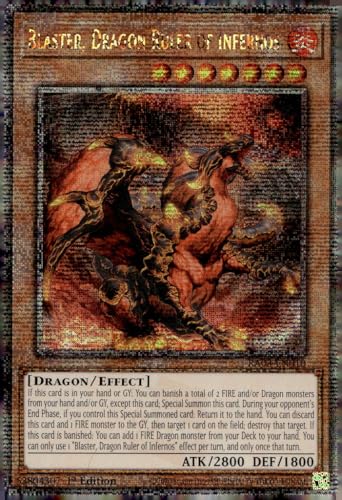 Blaster, Dragon Ruler of Infernos (Quarter Century Secret Rare) – RA03-EN010 – Quarter Century Secret Rare – 1. Auflage von YU-GI-OH!