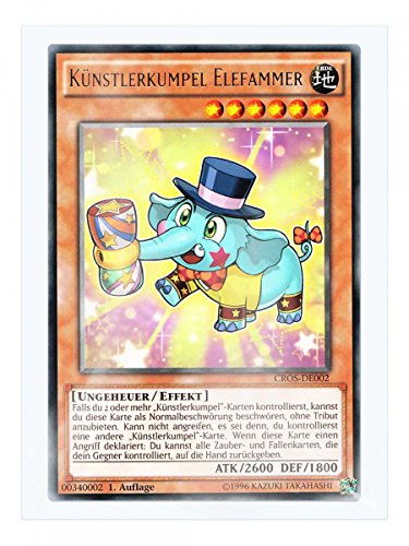 CROS-DE002 Künstlerkumpel Elefammer 1. Auflage im Set mit original Gwindi Kartenschutzhülle von YU-GI-OH!