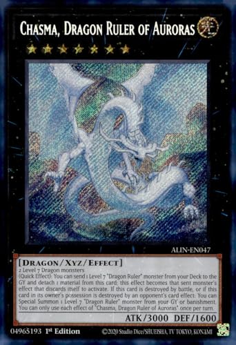 Chasma, Dragon Ruler of Auroras - ALIN-EN047 - Secret Rare - 1. Auflage Chasma, Dragon Ruler of Auroras - ALIN-EN047 - Secret Rare - 1. Auflage von YU-GI-OH!