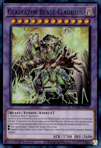 Gladiator Beast Claudius - SUDA-EN038 - Super Rare - 1. Auflage Gladiator Beast Claudius - SUDA-EN038 - Super Rare - 1. Auflage von YU-GI-OH!
